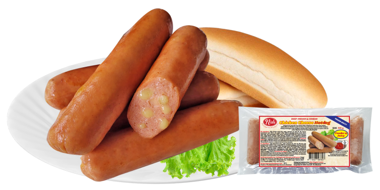 Nida Chicken Hotdog Cheese 9 sausages 500g
