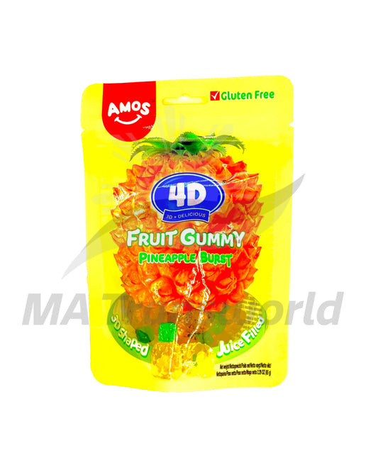 Amos 4D Fruit Gummy Pineapple 65g