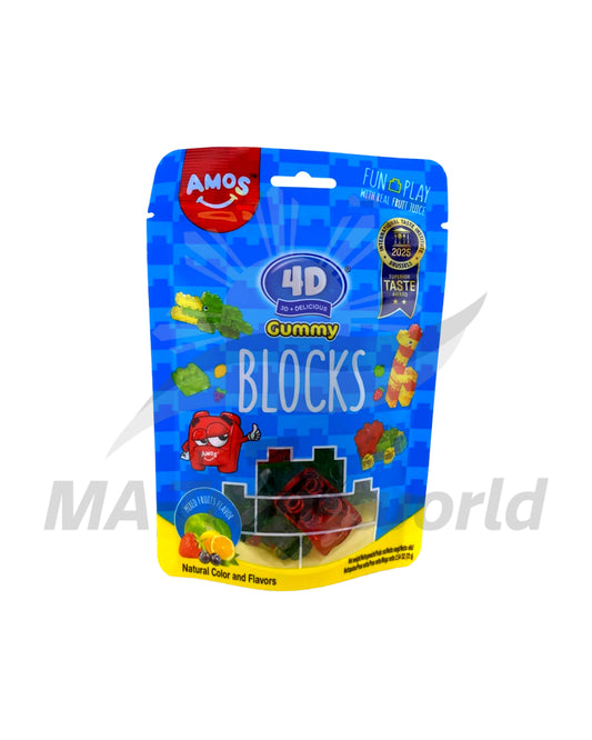 Amos 4D Gummy Blocks Mixed Fruits 65g