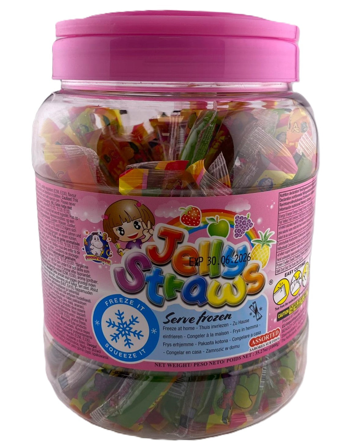 ABC Fruit Jelly Straws in Jar 1000g