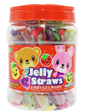 ABC Animal Friends Jelly Straw in Jar - Different Flavors 800g