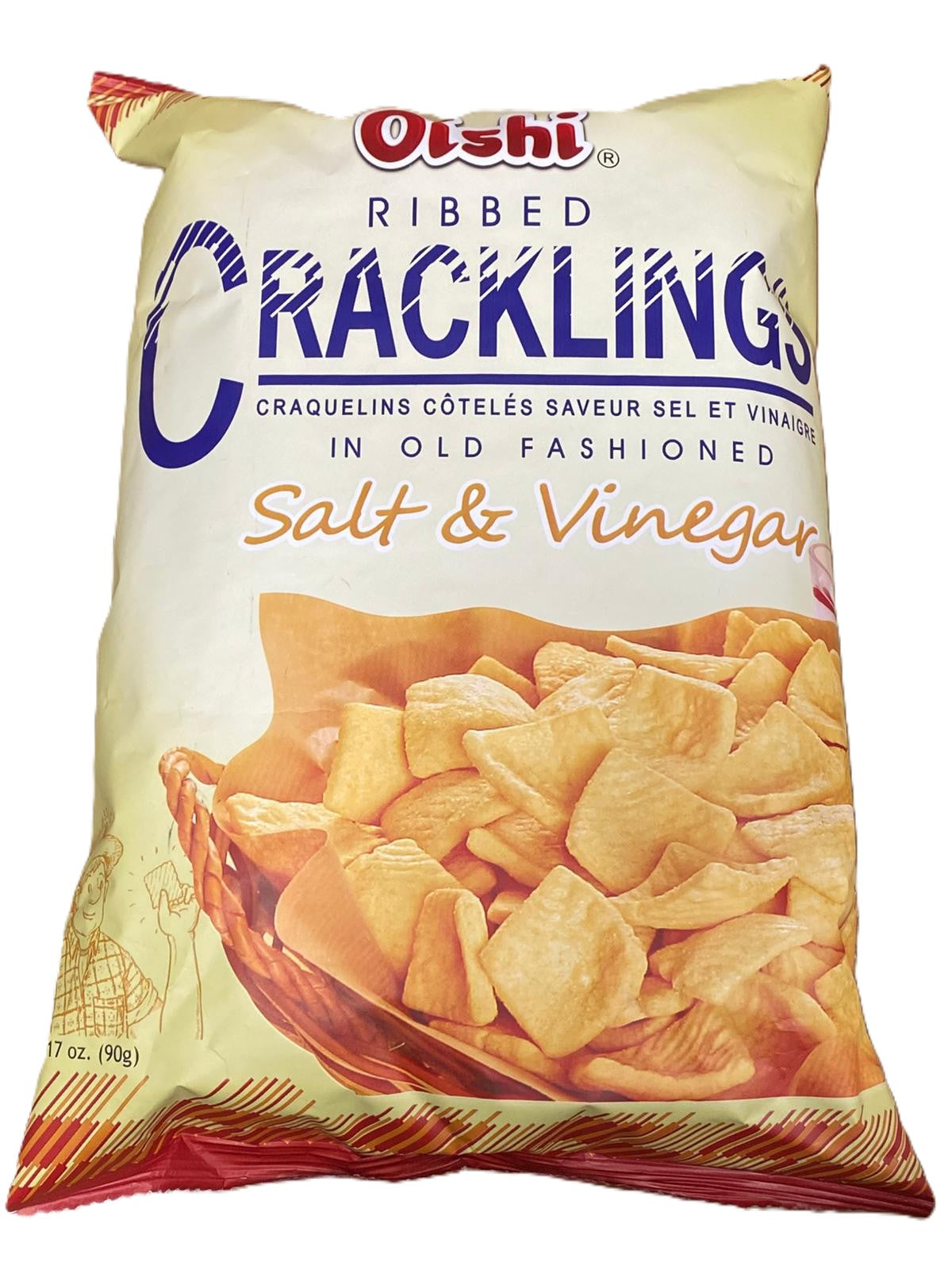 OISHI RIBBED CRACKLING SALT&VINEGAR 90G