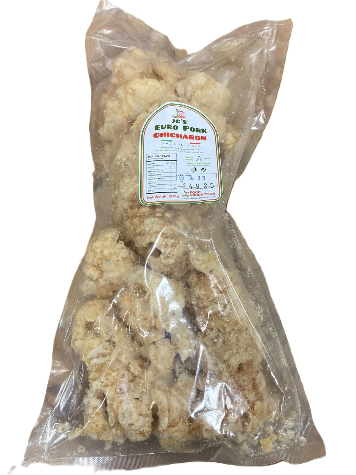 JC Euro Pork Chicharon Bagnet 200g