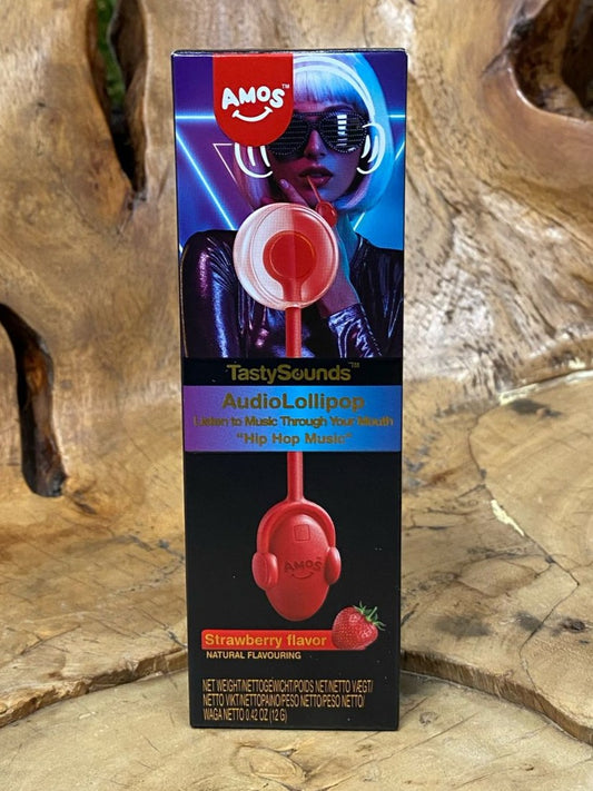 TastySounds Lollipop Strawberry Flavor with Music - Hip Hop Music 12g