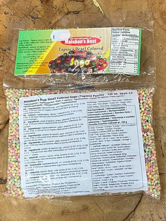 Malabon`s Best Sago Pearls Colored Small 250g